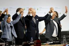 Pan Ki-mun, Fabius, Hollande