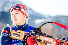 Lucie Charvátová na SP v Hochfilzenu