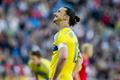 Sweden's captain Ibrahimovic reacts during an international friendly soccer match between Norway and Sweden at Ullevaal Stadium in Oslo