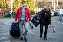 Domink Kubalík a Jakub Jeřábek před Karjalou 2015