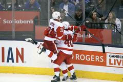 Radost hokejistů Detroitu