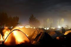 Uprchlíci - řecko-makedonská hranice