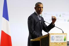 Barack Obama na klimatické konferenci v Paříži.