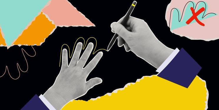 Art,Pen.,Continuous,Line,Of,Hand,Contour.,A,Woman's,Hand