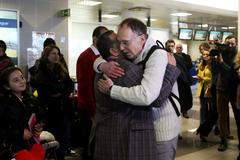 Přílet iráckých křesťanských uprchlíků do Prahy