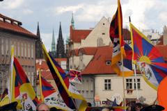 Demonstrace za svobodný Tibet a demokracii v Česku