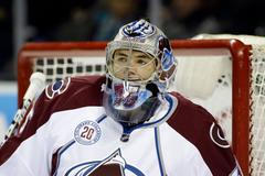Roman Will v prvním zápase v NHL (Colorado Avalanche)