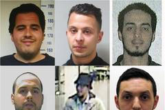 Koláž - Jména spojená s terorem v Paříži a Bruselu