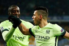 Sergio Agüero se raduje z gólu do sítě Dynama Kyjev v Lize mistrů