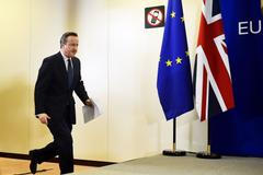 Britský premiér David Cameron - tiskovka v Bruselu - EU