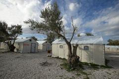 Lesbos, Řecko - záchytný uprchlický tábor