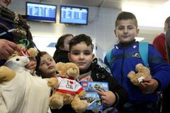 Přílet iráckých křesťanských uprchlíků do Prahy