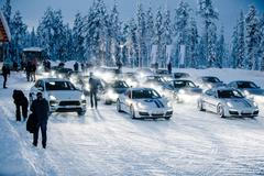 Škola jízdy na ledu s Porsche za polárním kruhem