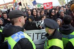 Demonstrace na Hradčanském náměstí