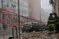 Jeřáb, který se zřítil v New Yorku