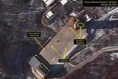 Okolí odpalovací rampy Sohae v Severní Koreji