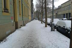 sníh a chodníky v Praze 1