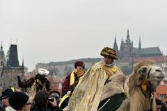 Průvod se třemi králi na velbloudech, Praha 3. ledna 2016