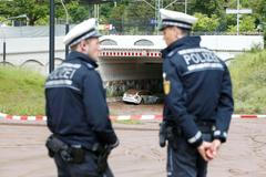 Záplavy ve Schwäbisch Gmünd u Stuttgartu.