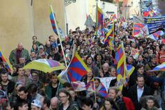 Demonstrace za svobodný Tibet a demokracii v Česku