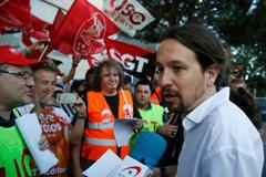 Pablo Iglesias - předseda levicové strany Podemos - Španělsko