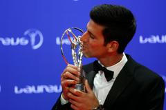 Novak Djokovič s cenou Laureus 2016