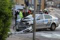Nehoda policejního auta v Ústí nad Labem