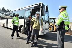 Cvičení policie na příliv migrantů