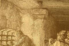 Muž s maskou. Kresba z roku 1872.