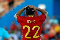 Nolito v utkání Španělsko vs. Gruzie