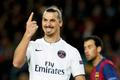 Paris St Germain's Zlatan Ibrahimovic gestures during their Champions League Group F soccer match against Barcelona at the Nou Camp stadium in Barcelona