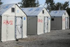 Lesbos, Řecko - záchytný uprchlický tábor