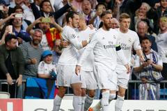 Hráči Realu Madrid slaví gól v Lize mistrů