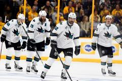 Hráči San Jose Sharks v play off NHL (Tomáš Hertl)