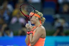 Petra Kvitová na turnaji ve Wu-chanu 2016 (po výhře nad Kerberovou)