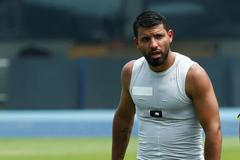 Sergio Agüero na tréninku City (2016)