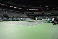 Trénink českých tenistek před finále Fed Cupem v O2 areně