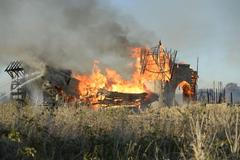 Požár ve filmových ateliérech na pražském Barrandově.