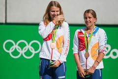 OH 2016, tenis-čtyřhra: Lucie Šafářová (vlevo) a Barbora Strýcová