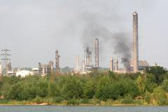 Požár Unipetrolu od Horního Jiřetína