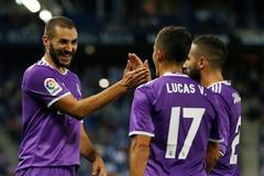 Karim Benzema slaví branku Realu Madrid