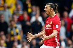 Zlatan Ibrahimovič v utkání Watford - Manchester United
