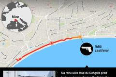 grafika - mapa - útok kamionem v Nice