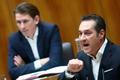 File photo of Head of the FPOe Strache and Austria's Foreign and Integration Minister Kurz during a session of the parliament in Vienna