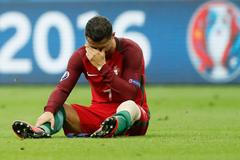 Euro 2016, finále Francie-Portugalsko: zraněný Cristiano Ronaldo