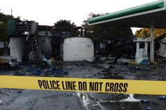 Vypálená benzínová pumpa v Milwaukee