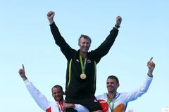 OH 2126, veslování-skif, finále: Damir Martin (CRO), Mahe Drysdale (NZL) a Ondřej Synek