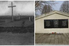 Památník bitvy u Zborova v roce 1917 a dnes.