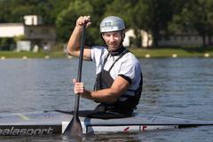 Kanoista Vítězslav Gebas při tréninku na olympiádu do Ria