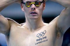 OH 2016, plavání: Glenn Surgeloose - tetování